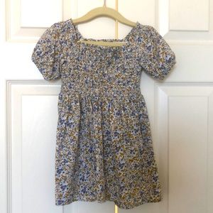 Smocked puff sleeve toddler dress